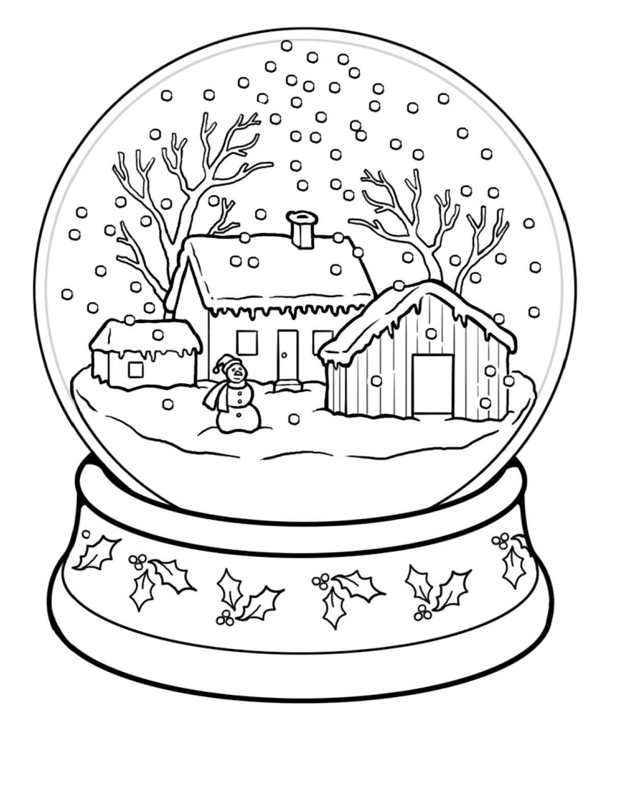 Winter Coloring Pages Snow Globe ColoringStar Christmas Coloring Pages Coloring Books