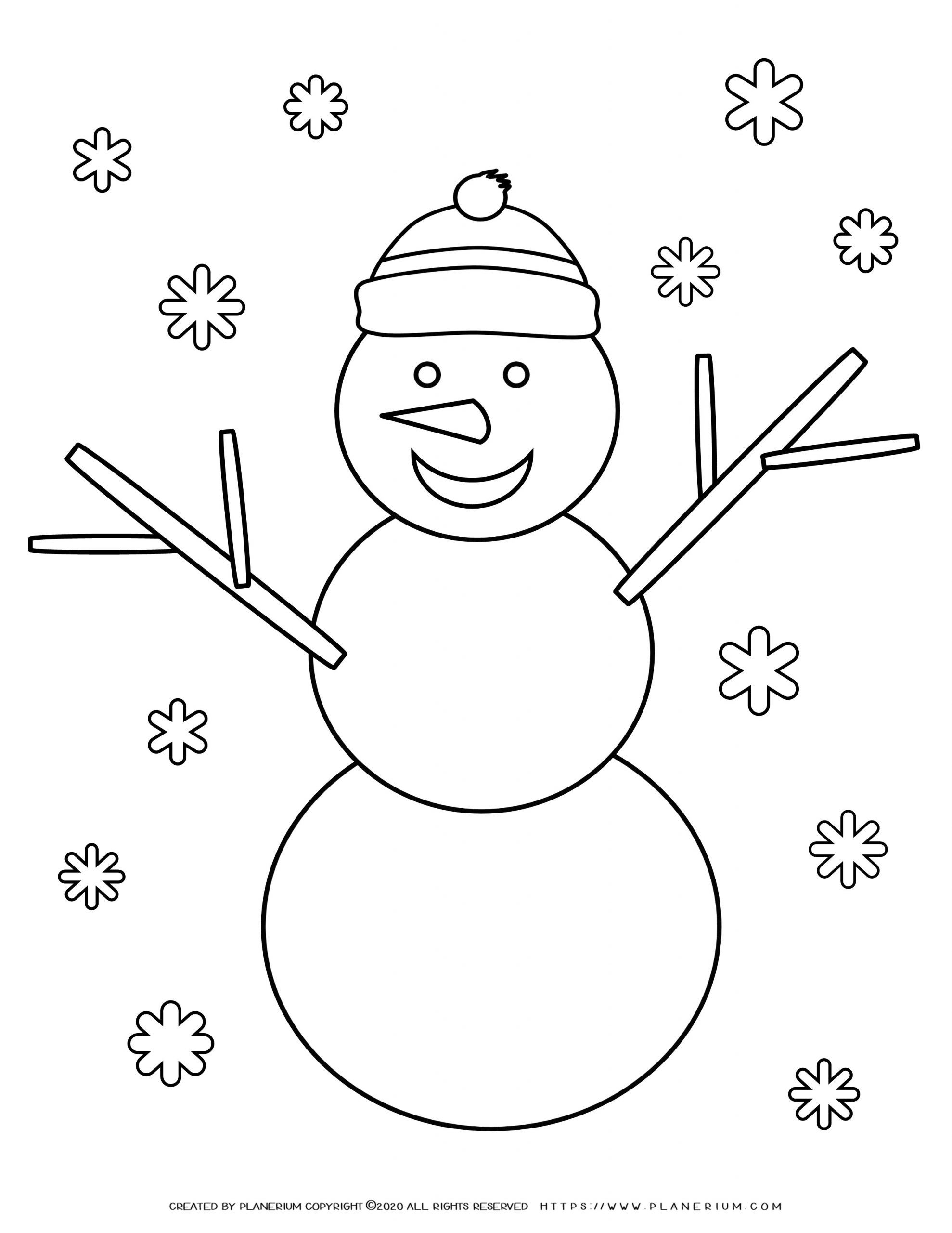 Winter Coloring Pages Snowman Planerium