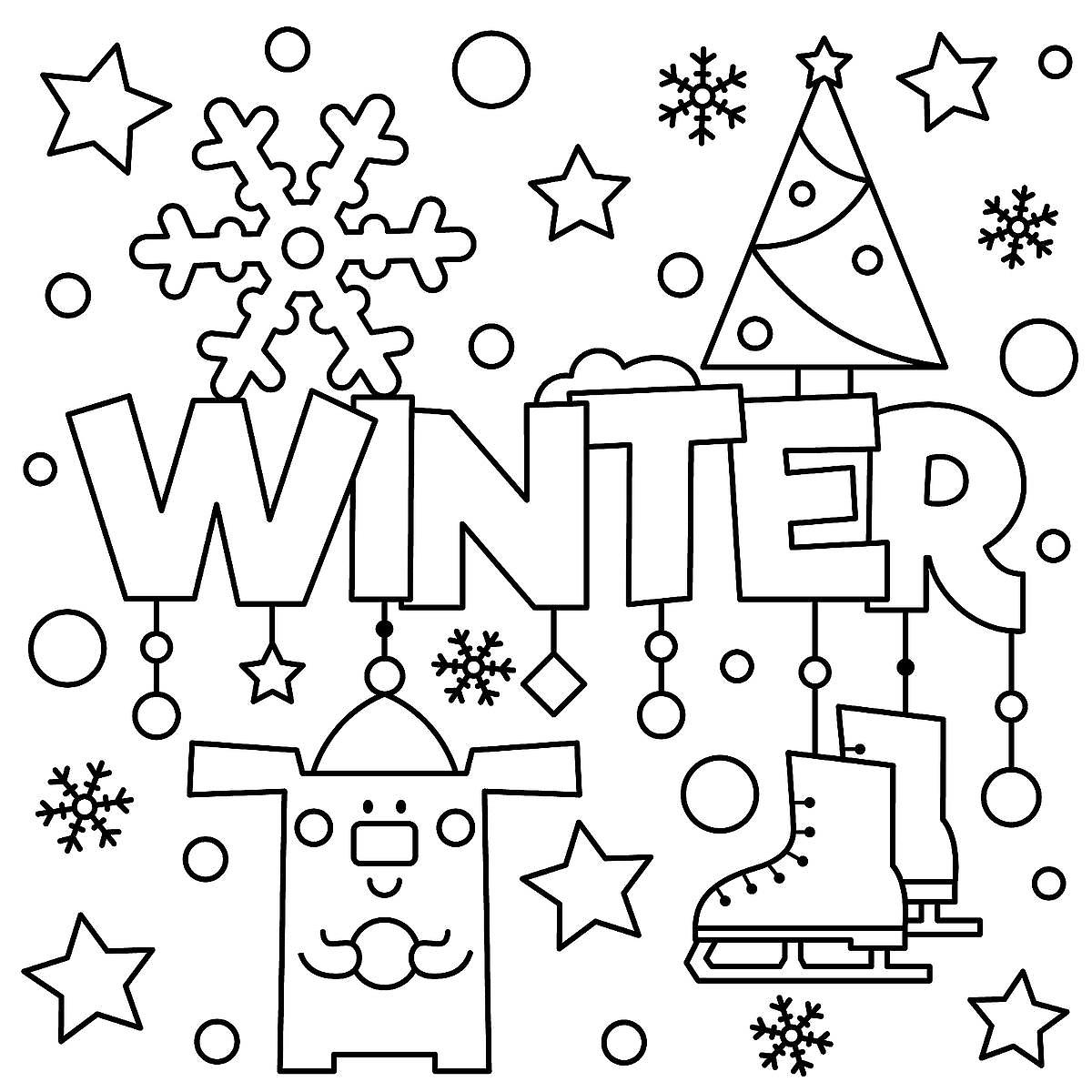 Winter Puzzle U0026 Coloring Pages Printable WinterThemed Activity Pages For Kids Printables