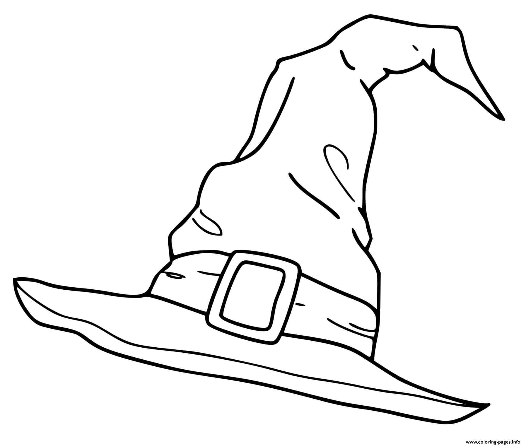 Witch Hat Coloring Page Printable