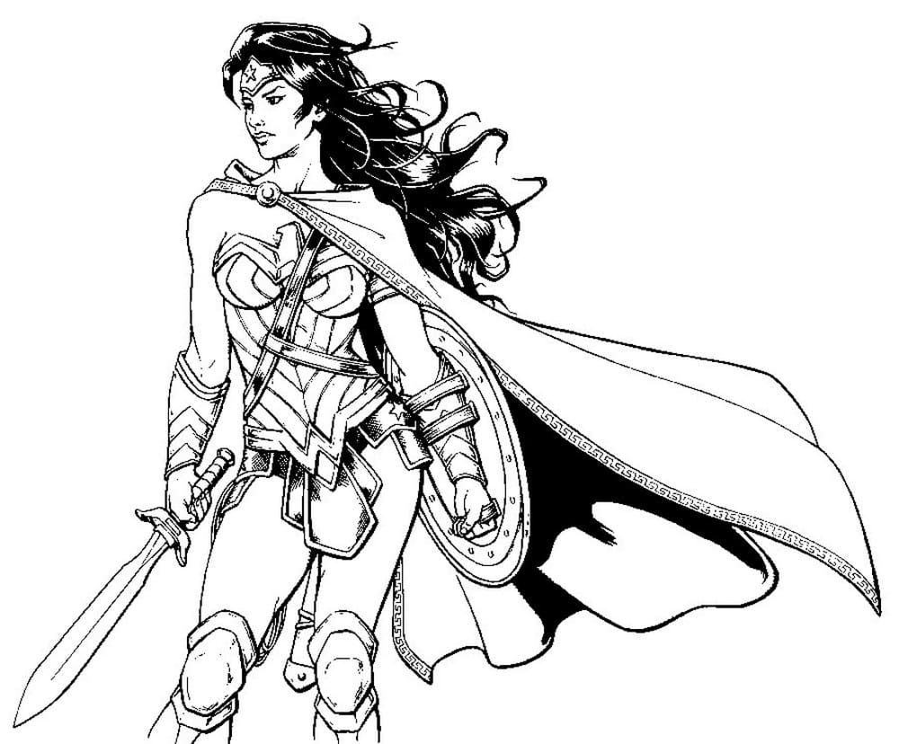 Wonder Woman Coloring Pages Print Superhero For Free