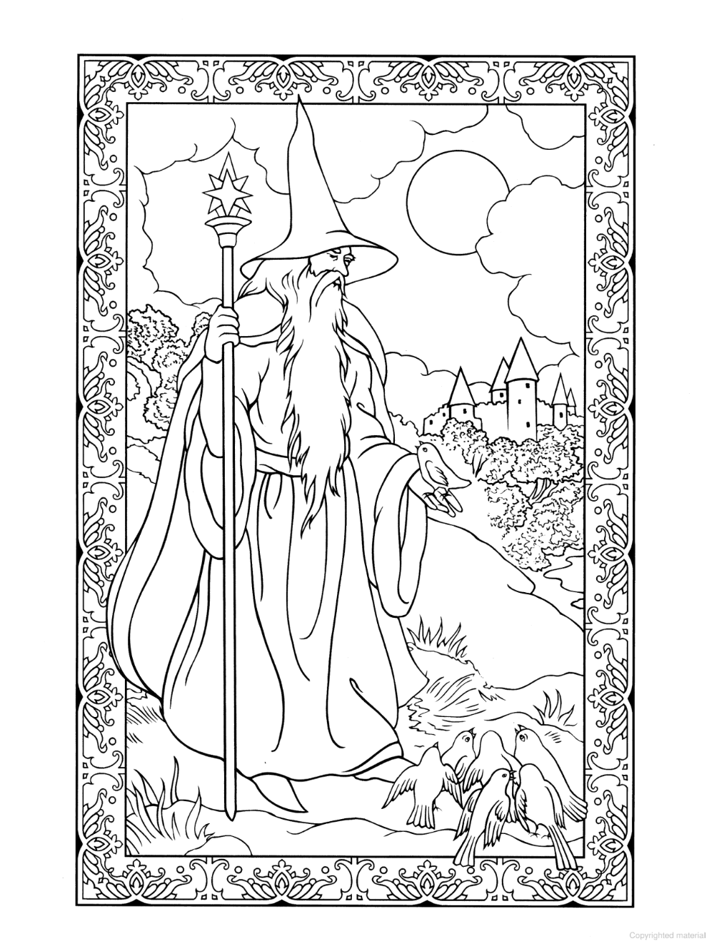 Wondrous Wizards Coloring Book Fairy Coloring Pages Coloring Books Blank Coloring Pages