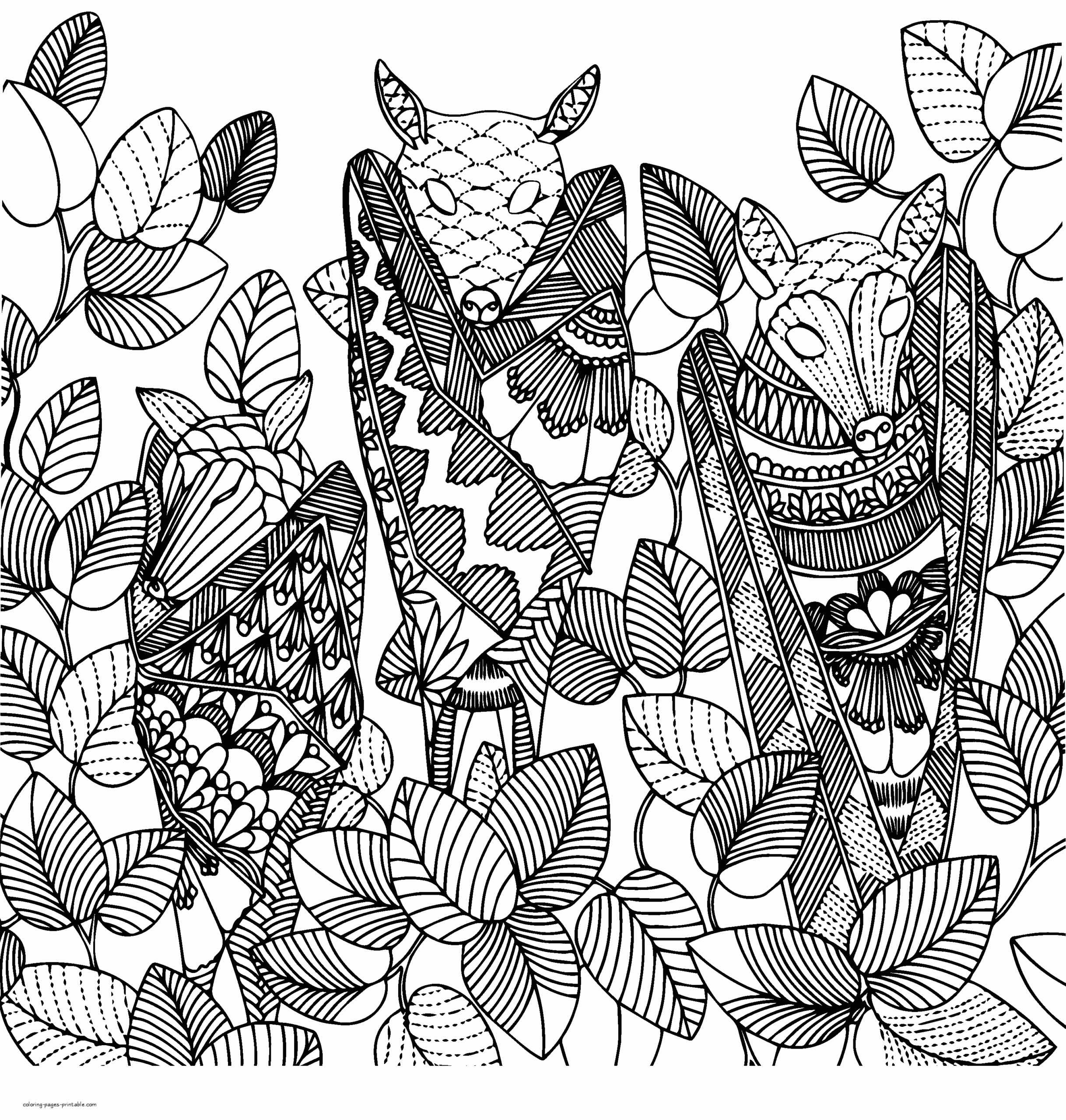 Woodland Animal Coloring Pages For Adults COLORING PAGES PRINTABLE COM