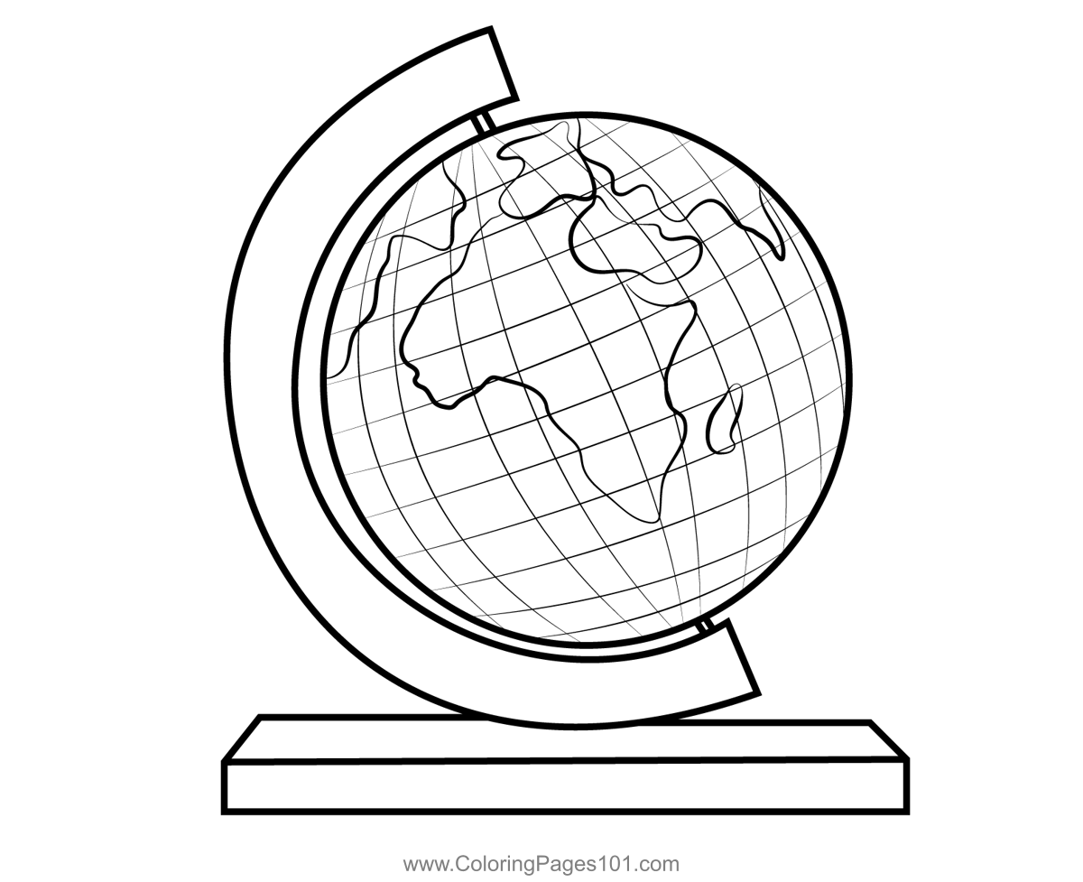 World Globe Coloring Pages