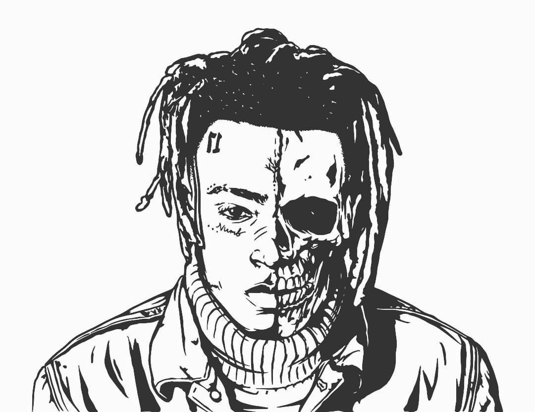 Xxxtentacion Picsart Cdn140 Tuned Sketch Coloring Page