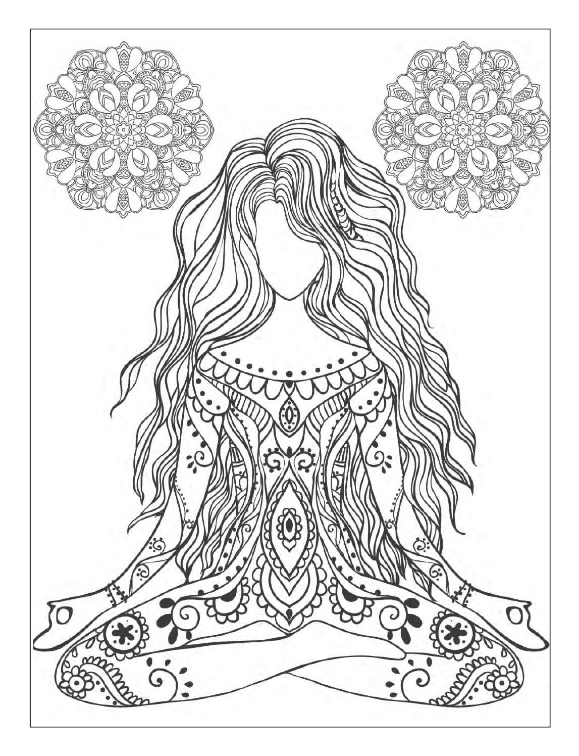 Yoga And Meditation Coloring Book For Adults With Yoga Poses And Mandalas Mandala Coloring