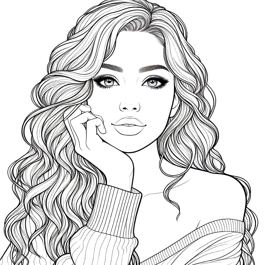 Young Realistic Girl Coloring Page Download Print Or Color Online For Free