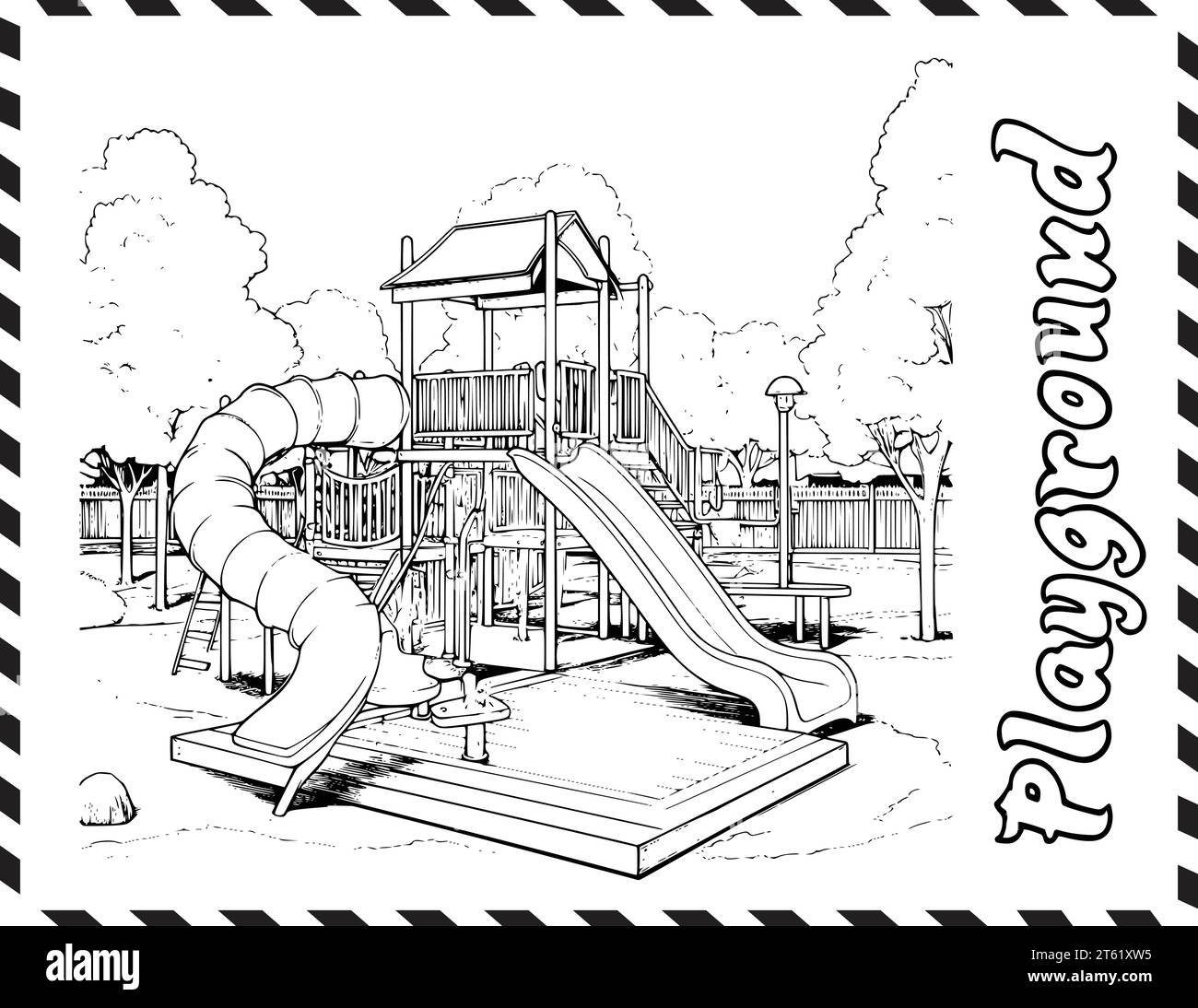 Playground Park Coloring Pages Hi res Stock Photography And Images Alamy